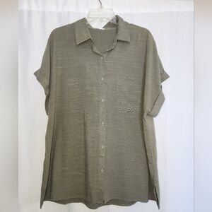 Casual Olive Button Down Shirt for Men Size XL  #neutral #beach #travel #outing